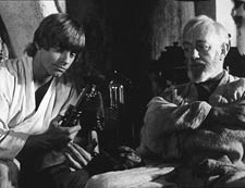 El joven Luke junto a Obi Wan Kenobi